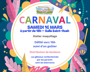 Carnaval Samedi 16 Mars 15 heures